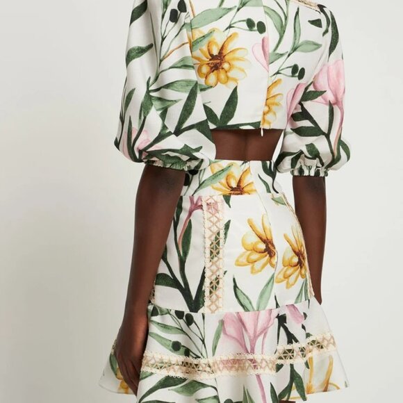 BNWT PatBO | Jasmine Jute Trim Cut-Out Mini Dress in size 2 - Picture 3 of 10